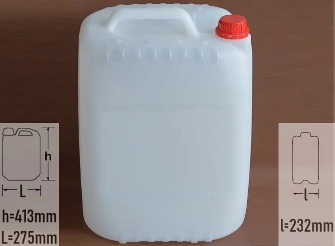 bidon plastic polietilena bidoane 20 litri culoare alb cu capac autosigilare rosu